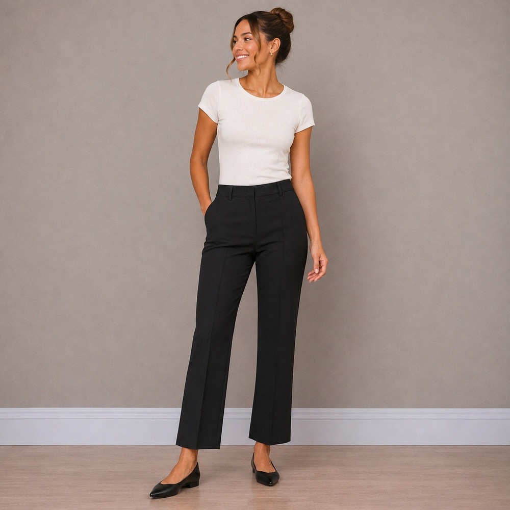 Banana Republic Sculpted Stretch Straight High-Rise Pants Black Size 4